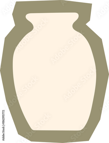 Sage green classic vase urn sticker cutout for traditional pottery art