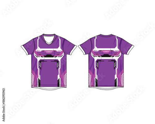 Bold racing jersey mockup with strong color contrast and sporty style. Suitable for motorsport teams and racing event promotions.