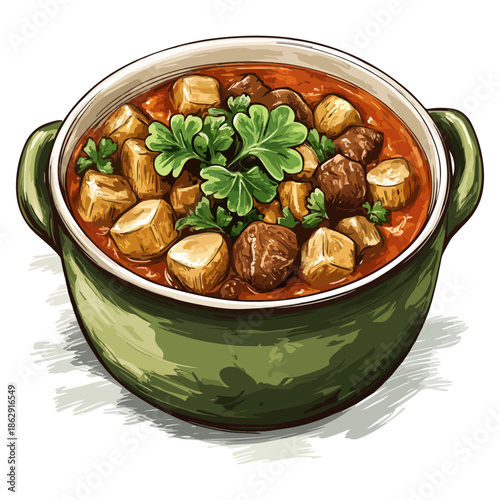 stew, ireland, st. patrick's day, festival, vector, transparent background, food, meal, vegetable, meat, dinner, vegetables, carrot, cuisine, onion, cooking, lunch, tomato, potato, hot, pot