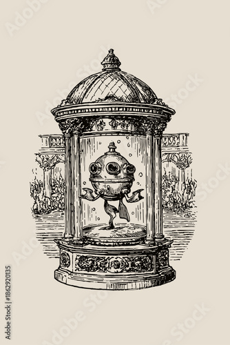 Surreal Performer with Antique Television Head