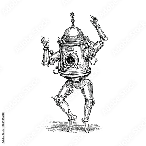 Surreal Performer with Antique Television Head