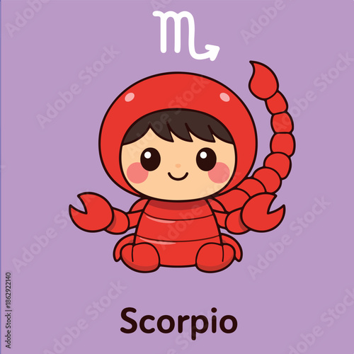 Scorpio Zodiac Kawaii Clipart