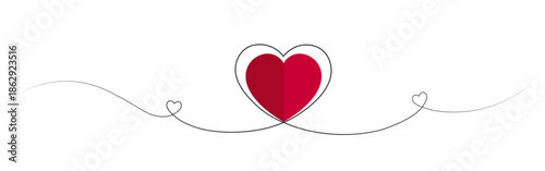 Minimalist heart design for valentines day, wedding, and love themed greeting cards and banners.