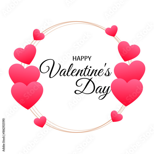 Happy Valentine’s Day Heart Frame Greeting Card Design