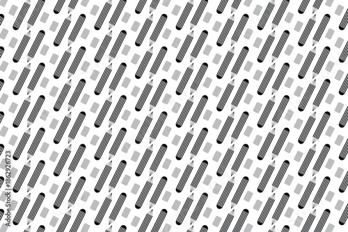 Black and white abstract pattern with diagonal lines and shapes