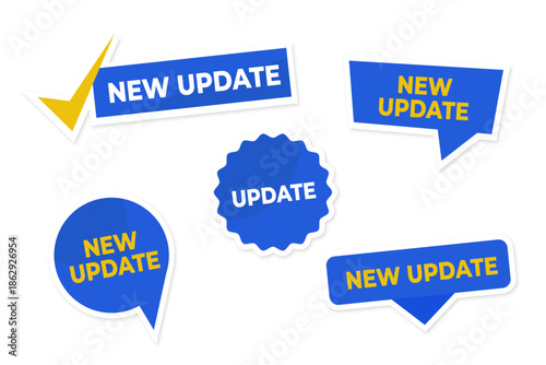 Yellow blue stickers set of vector stickers new update no background