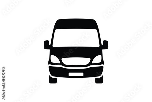 Minivan front view isolated on white background, Vector, illustration