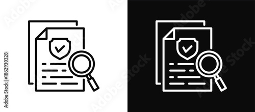 Verification icon set black and white