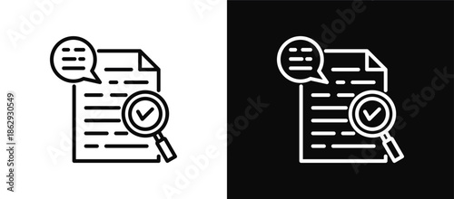Interpretation icon set black and white