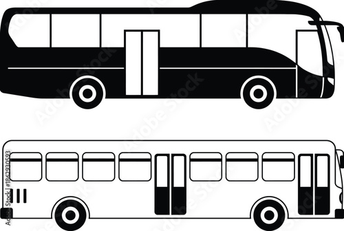 Illustration of a bus isolated on white background, Vector, illustration