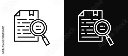 Case Study icon set black and white