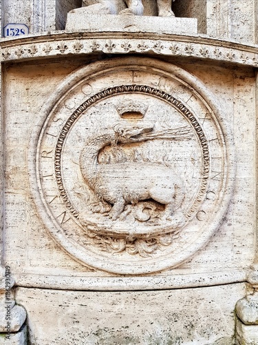 Detail of the Piazza della Signoria in Florence, Italy