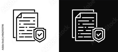 Protocols icon set black and white