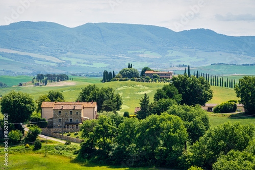 Views of the Italian town in Tuscany, from Bagno Vignoni.