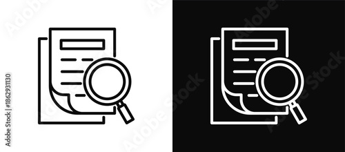 Analysis icon set black and white