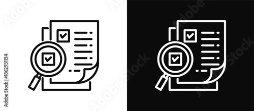 Assessment icon set black and white