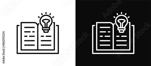 Theories icon set black and white