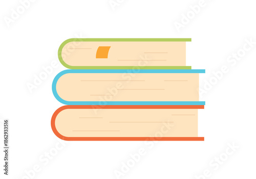 Stack of paper books or textbooks for reading at school lesson vector illustration