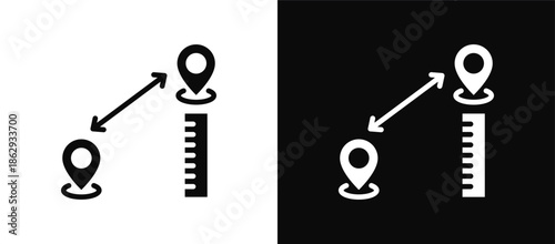 Measurement icon set black and white
