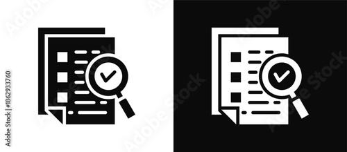 Conclusion icon set black and white