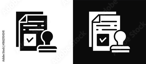 Validation icon set black and white
