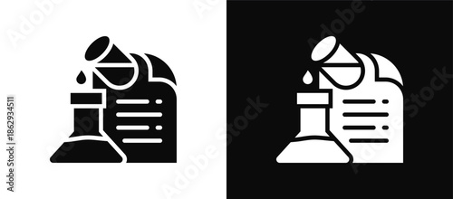 Experiment icon set black and white