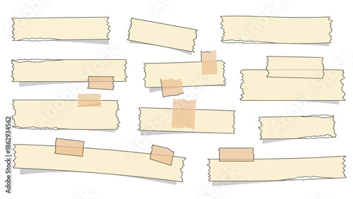  collection of torn paper strips in various colors and textures, perfect for adding a creative touch to your designs, crafts, and artistic projects.