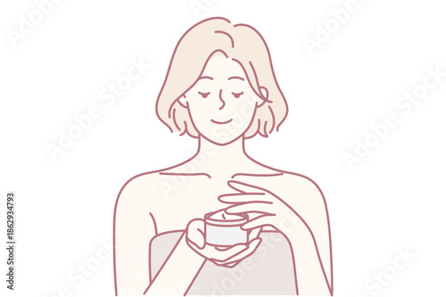 Calm individual enjoying hot beverage, Serene individual finds tranquility with warm tea and mindfulness, Content person experiencing relaxation and mindfulness while holding steaming cup of tea