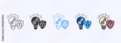 Intellectual Property Icon Set Multistyle Various Collection Element For Design