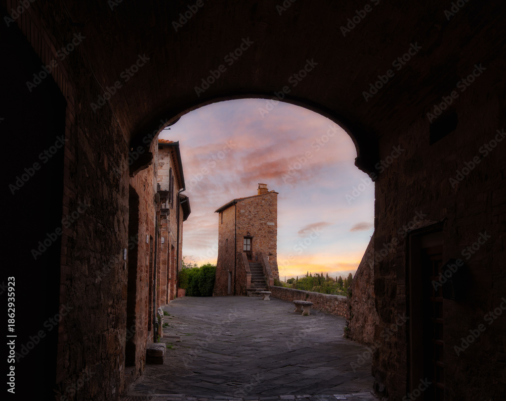 Fototapeta premium San Quirico d'Orcia is an Italian town in the province of Siena, in the Tuscany region.