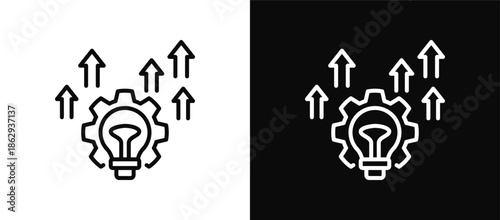 Evolution icon set black and white