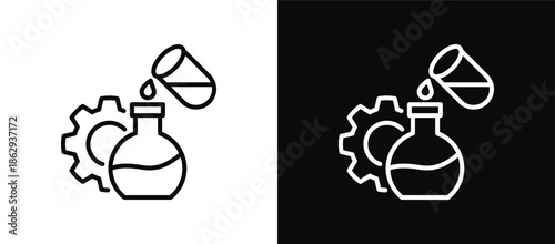 Experiment icon set black and white