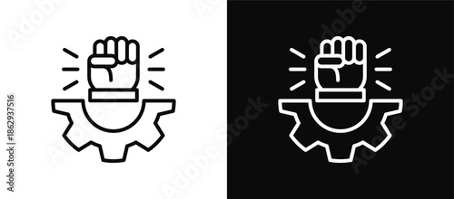 Breakthrough icon set black and white