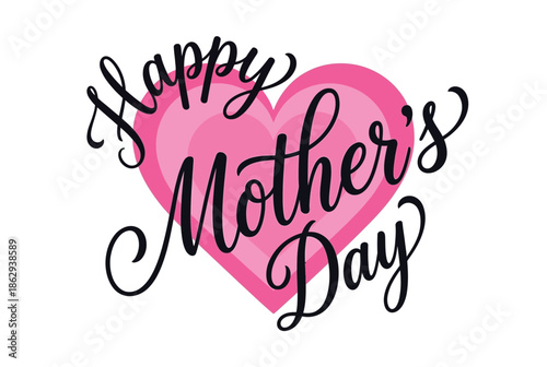 Happy mother's day isolated on white background, Vector, illustration