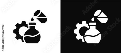 Experiment icon set black and white