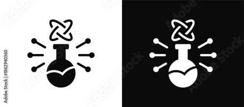 Laboratory icon set black and white