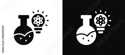 Scientific icon set black and white