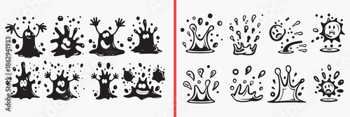 ink splash illustration vector, paint splatter texture, abstract ink blot design, grunge paint artwork, artistic splash elements, ink stain graphic pack, abstract texture illustration, black paint spl