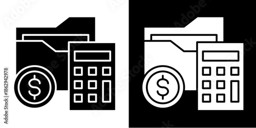 Bank Account Icon Set White Style Collection