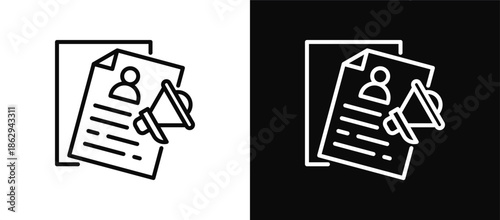 Press Release icon set black and white