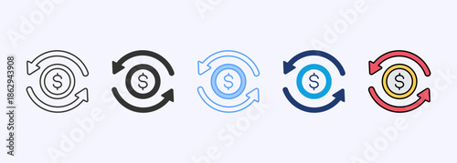 Crowdfunding Icon Set Multistyle Various Collection Element For Design