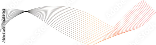 Vibrant gradient wave lines flowing in dynamic motion, abstract graphic design element with smooth curves and colorful transitions with pattern