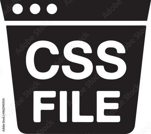 CSS File Icon for Web Development, Minimal CSS file icon representing cascading style sheets, web design, front end development, programming resources, and digital code assets.

