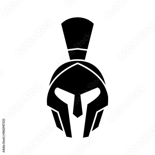 Spartan helmet icon vector. Spartan Illustration sign. Medieval helmet symbol or logo.