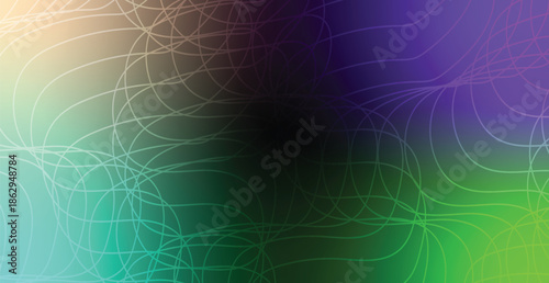 A bright abstract rainbow background features a colorful gradient pattern with geometric vector shapes and blurred light textures to create a vibrant decorative wallpaper illustration