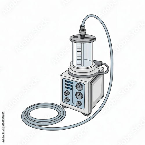 Surgical Suction Machine Vector Illustration
