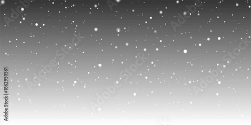 16:9 Falling snow snowfall Christmas winter holiday on PNG transparent background with bokeh lights screen overlay effect. Vector Graphic design