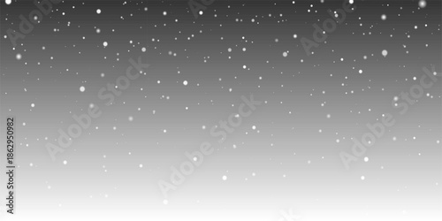 16:9 Falling snow snowfall Christmas winter holiday on PNG transparent background with bokeh lights screen effect. Vector illustration Graphic design