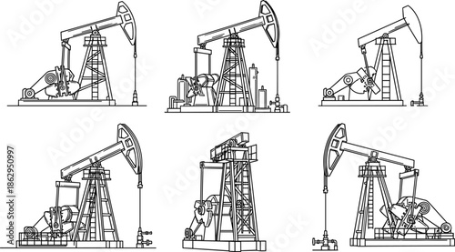 oil pumpjack drilling petroleum industry energy extraction machinery industrial rig fossilfuel power