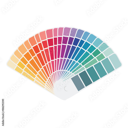 A fan of color swatches, arranged in an arc, offering a wide array of hues